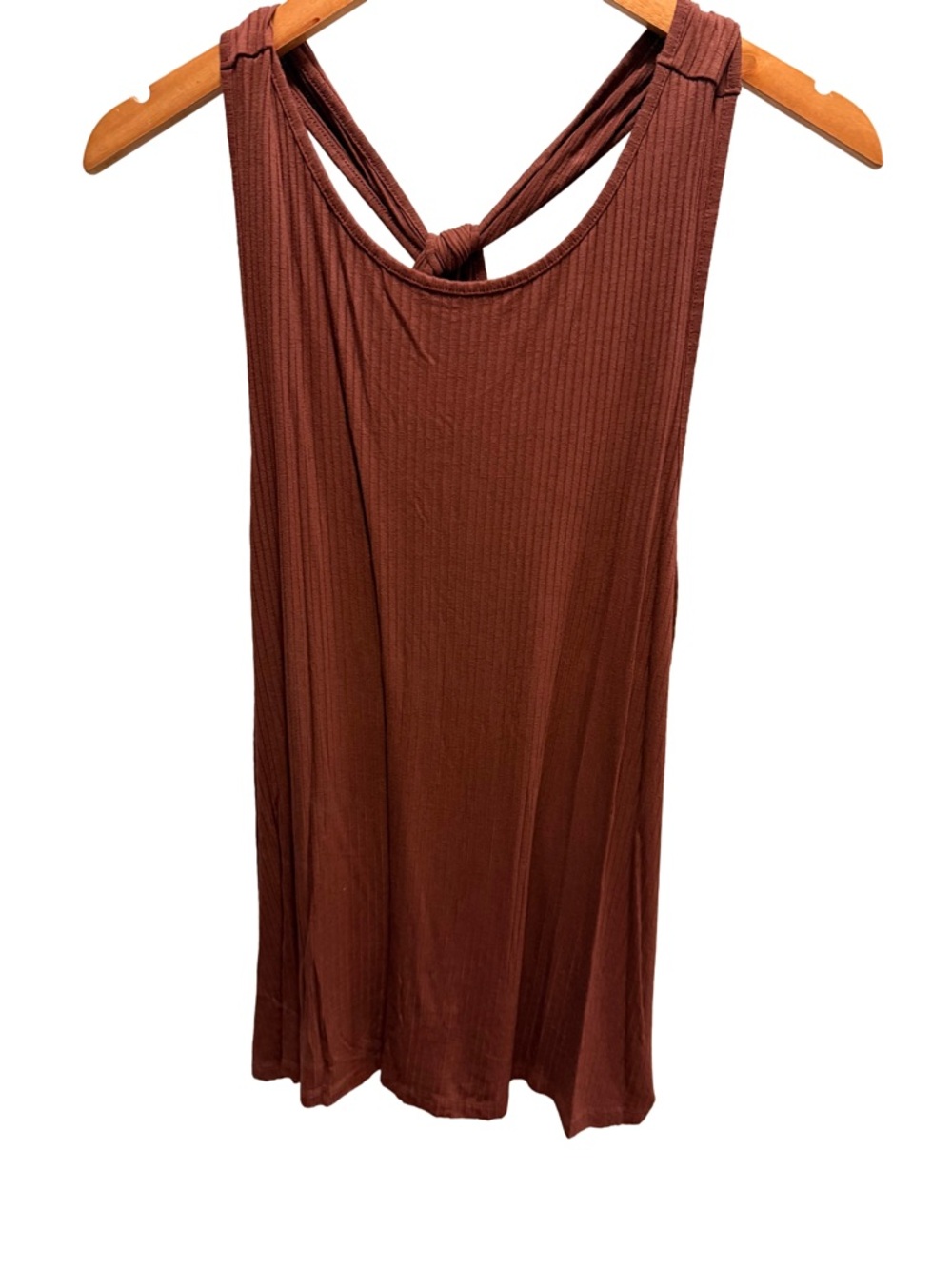 Old Navy (Unmarked) Brownish-red Ribbed Racerback Tank - Twisted Knot Back - M/L